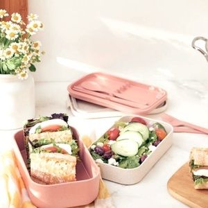 Our Place Layered Lunch Box with Clips + Utensils Brand New in Box